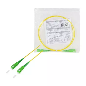 LogiLink Cable de conexión de fibra óptica – Simplex, OS2 SM G.657.A2, SC/APC a SC/APC, 1 m, amarillo