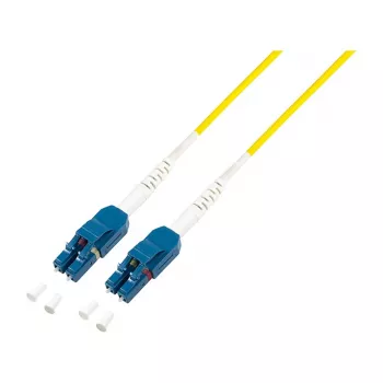Cable de parcheo de fibra LogiLink Uniboot OS2 LC dúplex a LC dúplex 0,5 m LSZH amarillo