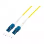 Cable de parcheo de fibra LogiLink Uniboot OS2 LC dúplex a LC dúplex 0,5 m LSZH amarillo