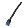 LogiLink cable de red plano Cat.5e U/UTP, RJ45, 0,5 m, negro