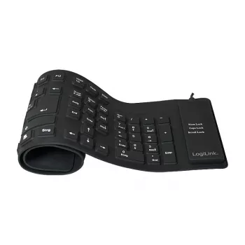 LogiLink Teclado flexible con cable de conexión, negro (ID0019)