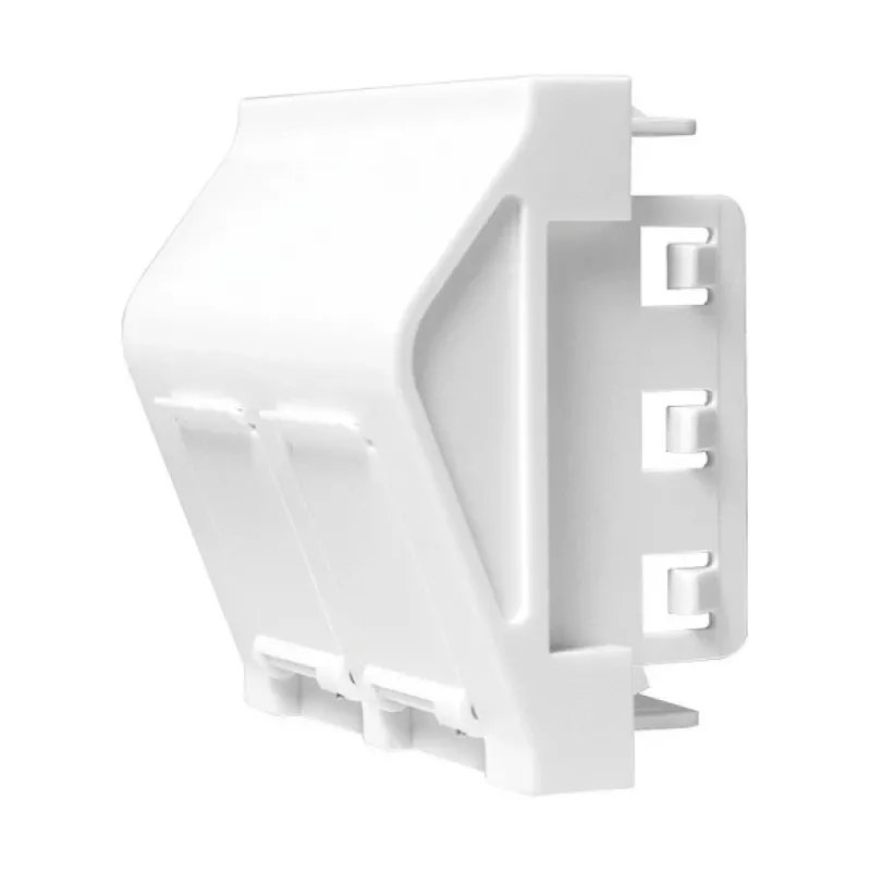 LogiLink placa embellecedora French 45° Type, 45x45 mm, 2 puertos, blanco