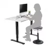LogiLink EO0022 taburete oscilante regulable en altura, asiento acolchado de tela, capacidad de 113 kg, gris/negro