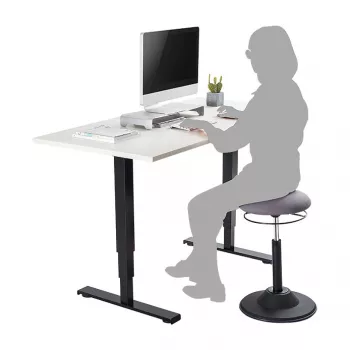 LOGILINK taburete ergonómico regulable en altura EO0022 - taburete ergonómico para sentarse activo con gas lift, giro 360°, negro
