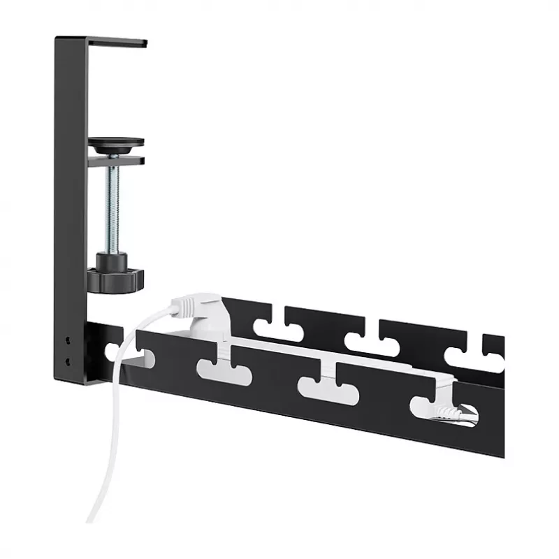 Organizador de cables bajo el escritorio LOGILINK KAB0094, sistema de fijación, extensible, metal, negro