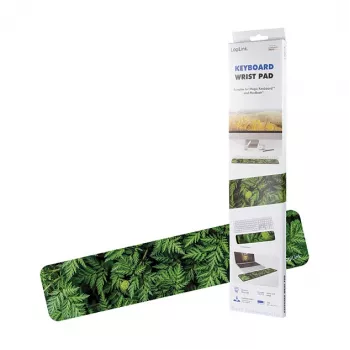 LogiLink reposamuñecas para teclado, largo - reposamuñecas ergonómico de espuma viscoelástica para teclados de tamaño completo, base antideslizante, negro