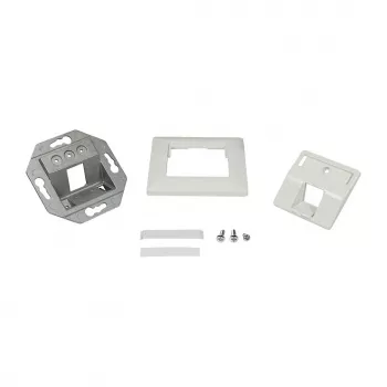 Placa embellecedora Keystone LogiLink 45° para 1 módulo, blanco puro