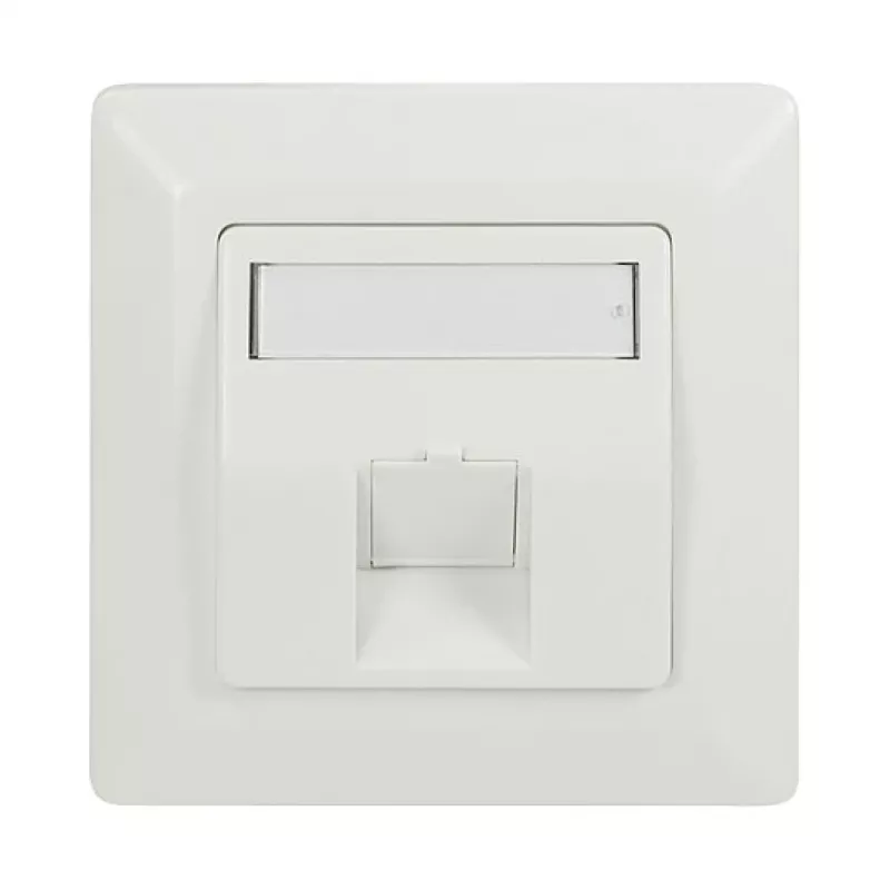 Placa embellecedora Keystone LogiLink 45° para 1 módulo, blanco puro