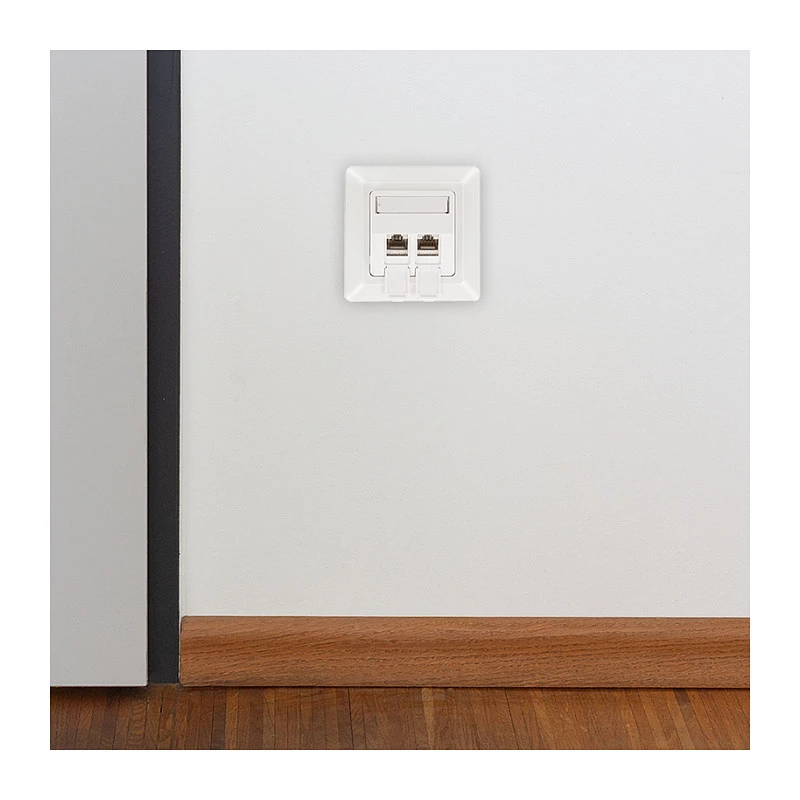 LogiLink Tapa keystone para 2 módulos, saliente, UP/50, blanco puro