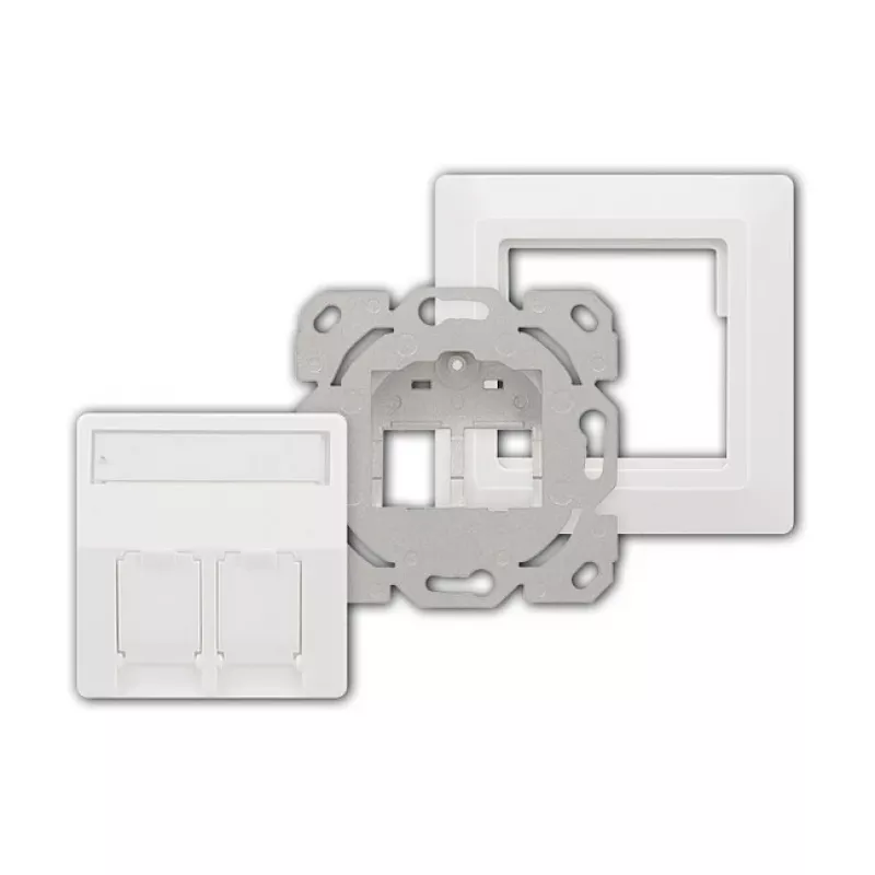 LogiLink Tapa keystone para 2 módulos, saliente, UP/50, blanco puro