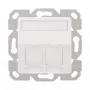 LogiLink Tapa keystone para 2 módulos, saliente, UP/50, blanco puro