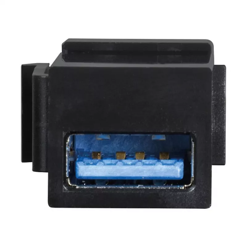 LogiLink Keystone USB 3.0 Type-A Acoplador, conector hembra a conector hembra, negro