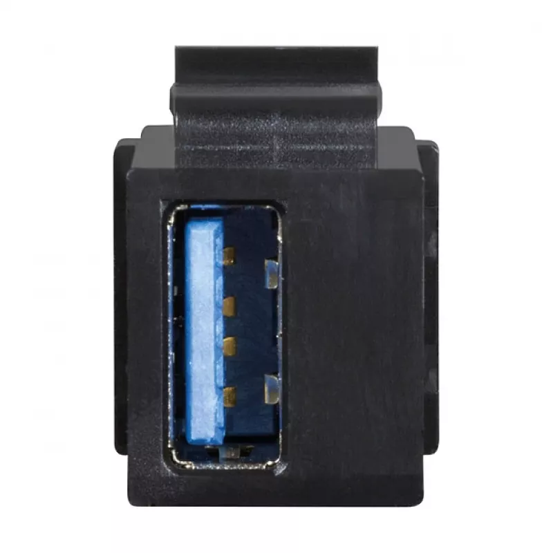 LogiLink Keystone USB 3.0 Type-A Acoplador, conector hembra a conector hembra, negro
