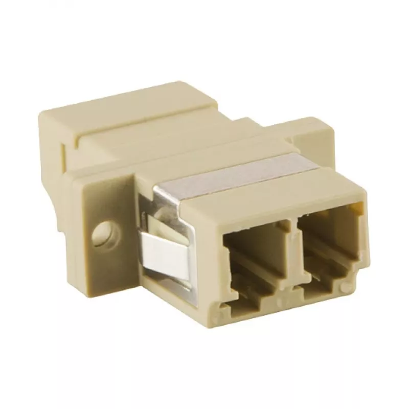 LogiLink adaptador de fibra óptica LC dúplex multimodo con brida, beige