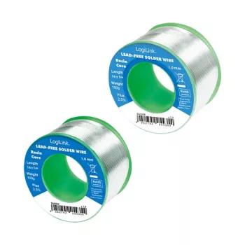 LOGILINK Hilo de soldadura sin plomo 1mm 100g Sn99.3Cu0.7 fundente No-Clean