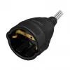 LogiLink LPS104 cable de extensión, CEE 7/7 a CEE 7/3, trenzado textil, negro/gris, 3 m