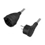 LogiLink LPS104 cable de extensión, CEE 7/7 a CEE 7/3, trenzado textil, negro/gris, 3 m