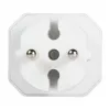 LogiLink LPS218 Adaptador de enchufe europeo con 2 tomas, blanco