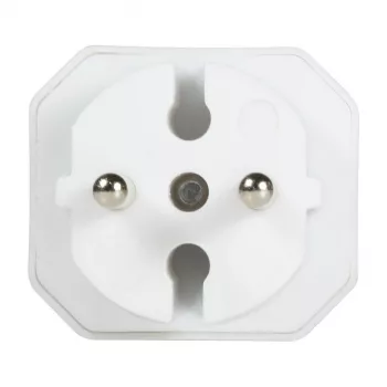 LogiLink LPS218 Adaptador de enchufe europeo con 2 tomas, blanco