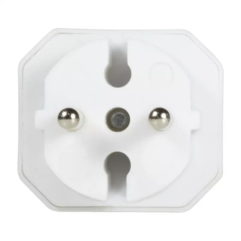 LogiLink LPS218 Adaptador de enchufe europeo con 2 tomas, blanco