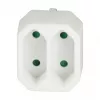 LogiLink LPS218 Adaptador de enchufe europeo con 2 tomas, blanco