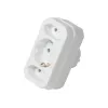 LogiLink LPS221 Adaptador de enchufe Schuko a 2x Euro + 1x Schuko, blanco, 16 A, 250 V, 3680 W, protección infantil