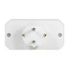 LogiLink LPS221 Adaptador de enchufe Schuko a 2x Euro + 1x Schuko, blanco, 16 A, 250 V, 3680 W, protección infantil