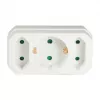 LogiLink LPS221 Adaptador de enchufe Schuko a 2x Euro + 1x Schuko, blanco, 16 A, 250 V, 3680 W, protección infantil