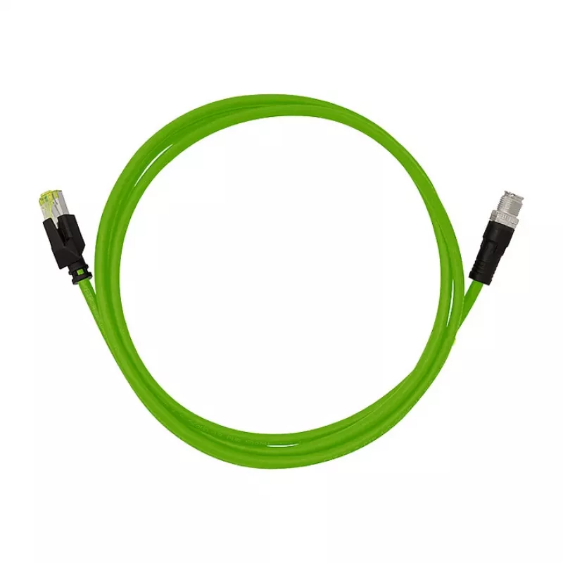 LOGILINK M12 Cable de parcheo industrial CAT6A, PUR, M12 codificado X a RJ45, 10 m