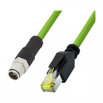 LOGILINK M12 Cable de parcheo industrial CAT6A, PUR, M12 codificado X a RJ45, 10 m