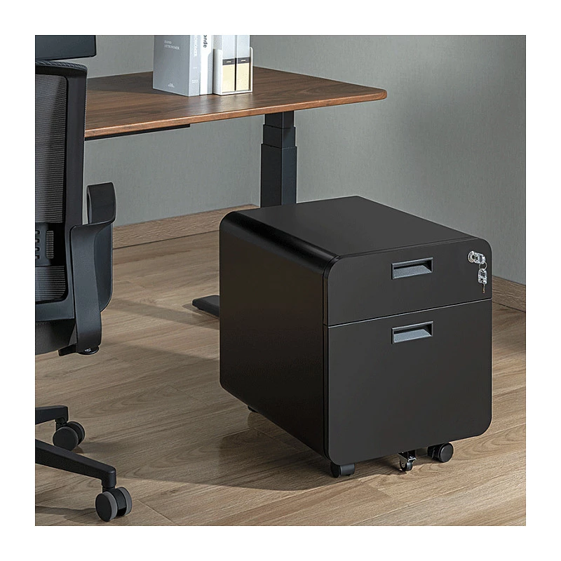 LOGILINK archivador móvil, 2 cajones con cerradura, negro