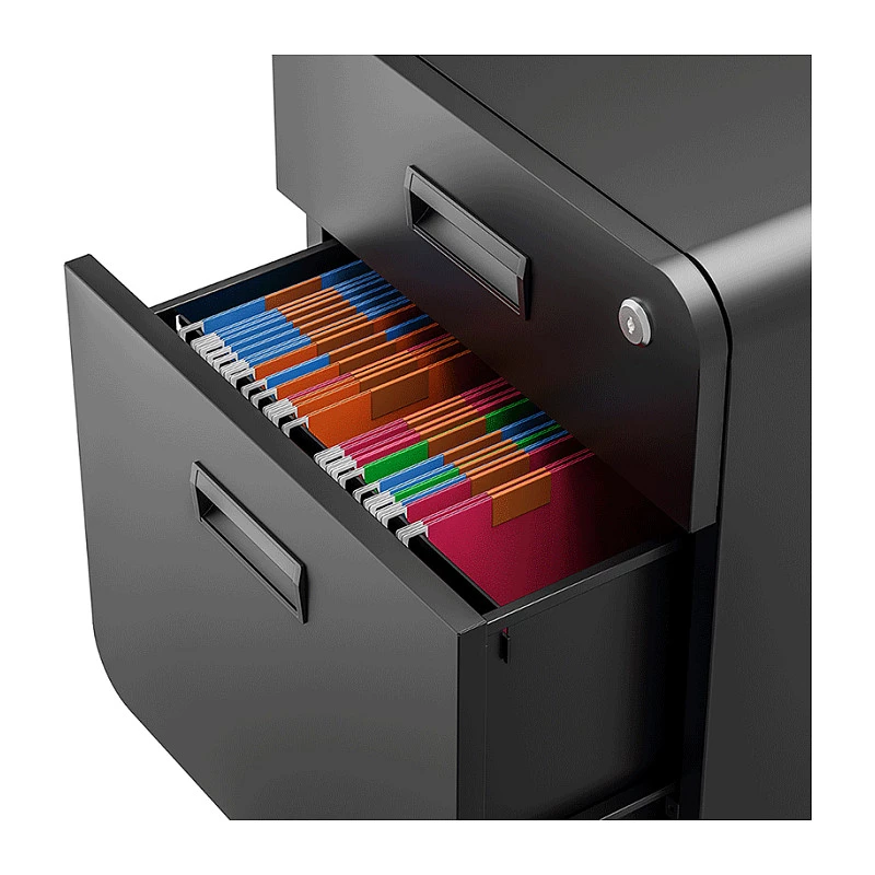 LOGILINK archivador móvil, 2 cajones con cerradura, negro
