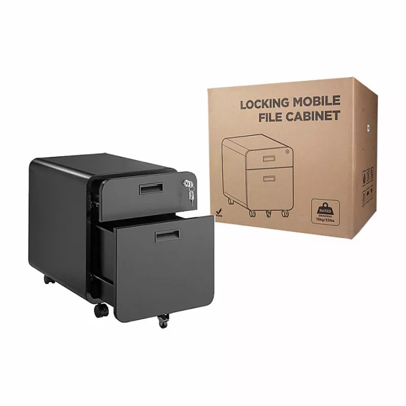 LOGILINK archivador móvil, 2 cajones con cerradura, negro