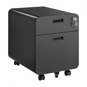 LOGILINK archivador móvil, 2 cajones con cerradura, negro