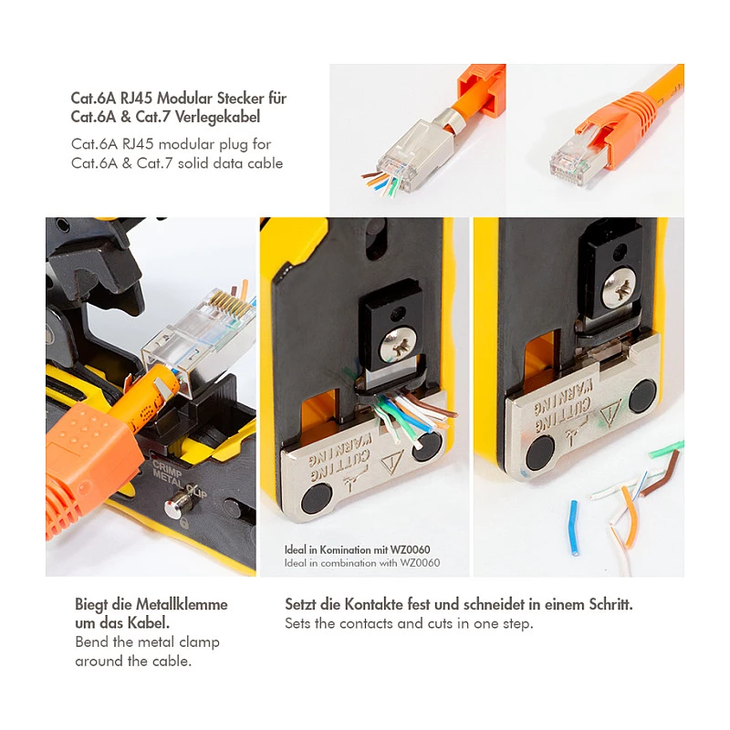 LogiLink conector modular RJ45 Cat.6A STP pass through, pack de 10