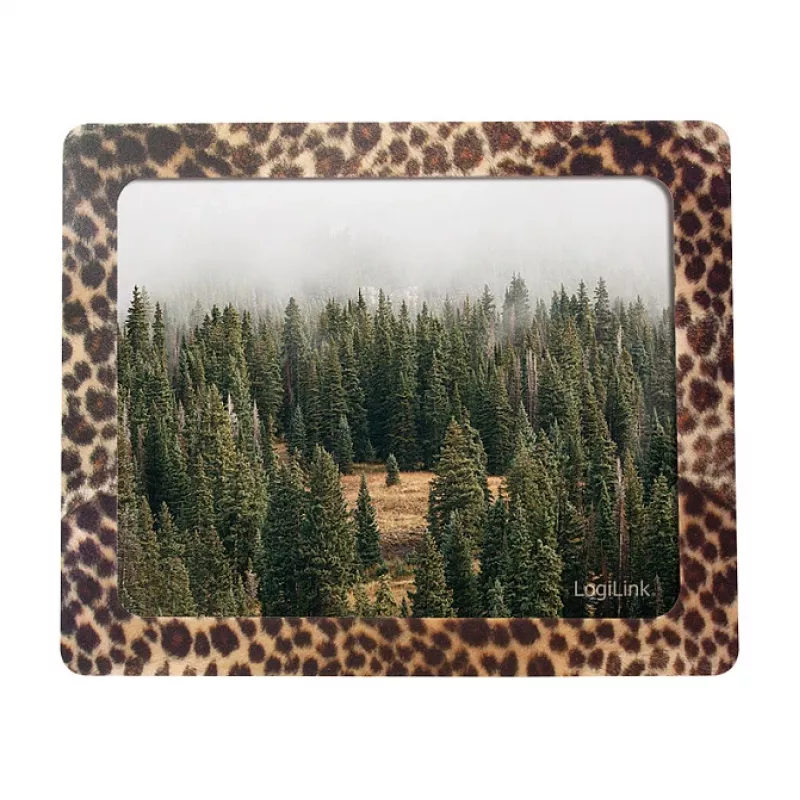 Logilink Alfombrilla de ratón con marco para fotos, diseño leopardo, extra fina