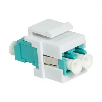 LogiLink NK0031 acoplador de fibra óptica Keystone LC dúplex multimodo OM3/OM4, aqua