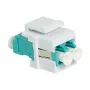 LogiLink NK0031 acoplador de fibra óptica Keystone LC dúplex multimodo OM3/OM4, aqua
