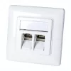 LogiLink NK4020 toma de pared keystone, empotrable, 2 módulos, blanco señal