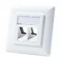 LogiLink NK4020 toma de pared keystone, empotrable, 2 módulos, blanco señal