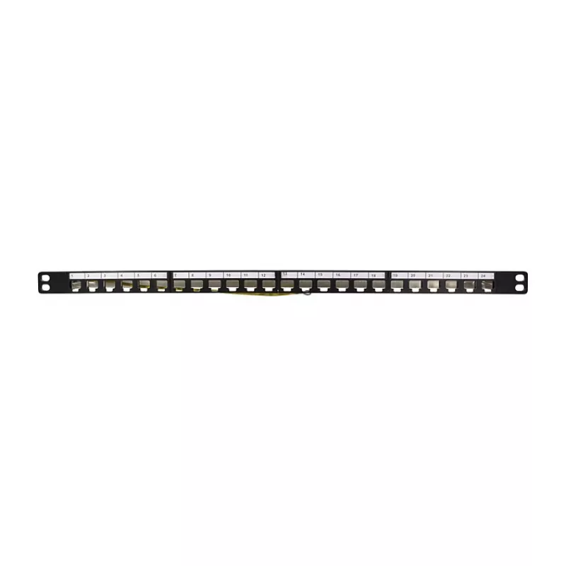 LogiLink NK4040 Panel de conexión Keystone blindado de 24 puertos, 0,5U, negro