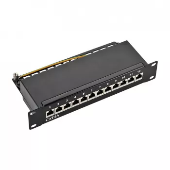 LogiLink NP0052B Panel de parcheo Cat6A STP de 12 puertos