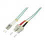 LogiLink Cable de fibra óptica multimodo dúplex OM3 LC/SC, 10 m, aqua, LSZH