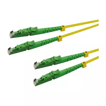 Cable de fibra óptica patch OS2 monomodo dúplex LSH/APC a LSH/APC 1m amarillo LSZH
