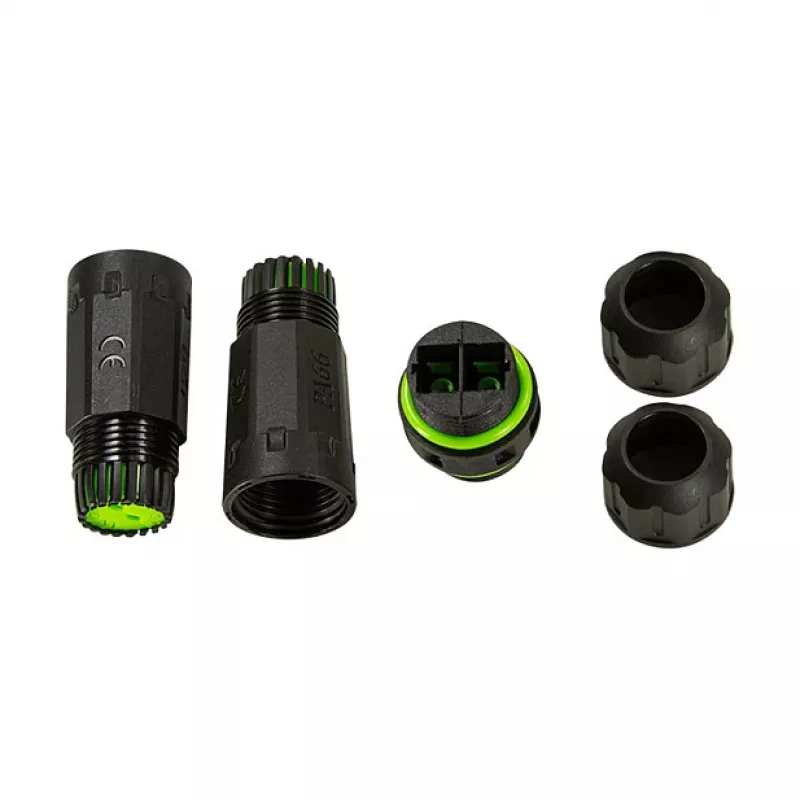 LOGILINK conector SC dúplex de fibra óptica para exterior con 2 prensaestopas, IP67, negro