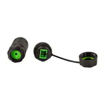 LOGILINK Conector SC simplex de fibra óptica para exterior con prensaestopas y tapa antipolvo