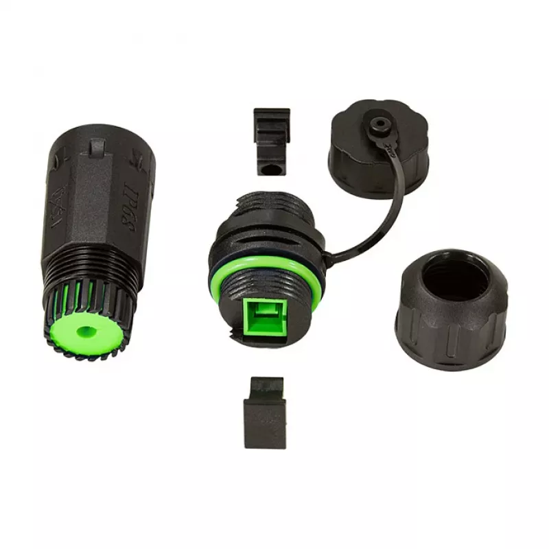 LOGILINK Conector SC simplex de fibra óptica para exterior con prensaestopas y tapa antipolvo