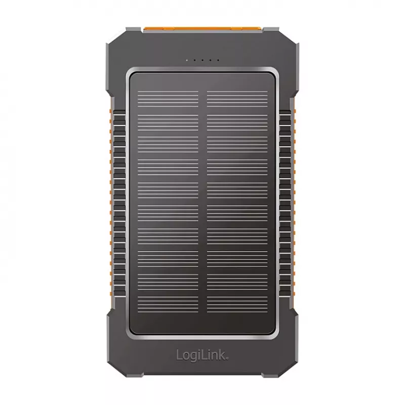 Batería externa solar LogiLink PA0321 6000 mAh con USB-C, IP65, negra