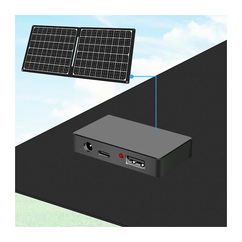LOGILINK PA0341 panel solar plegable - 30W, salida USB-C y USB-A y DC, monocristalino, resistente a salpicaduras IPX4