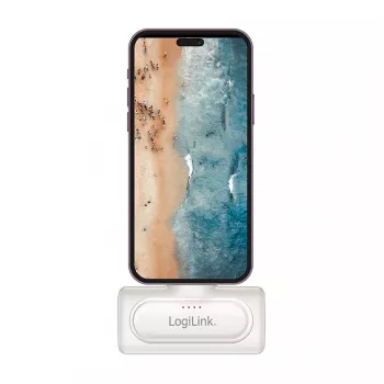 LogiLink PA0349W batería externa móvil, 5000 mAh, LiPo, conector USB-C plegable integrado y puerto USB-C, blanco